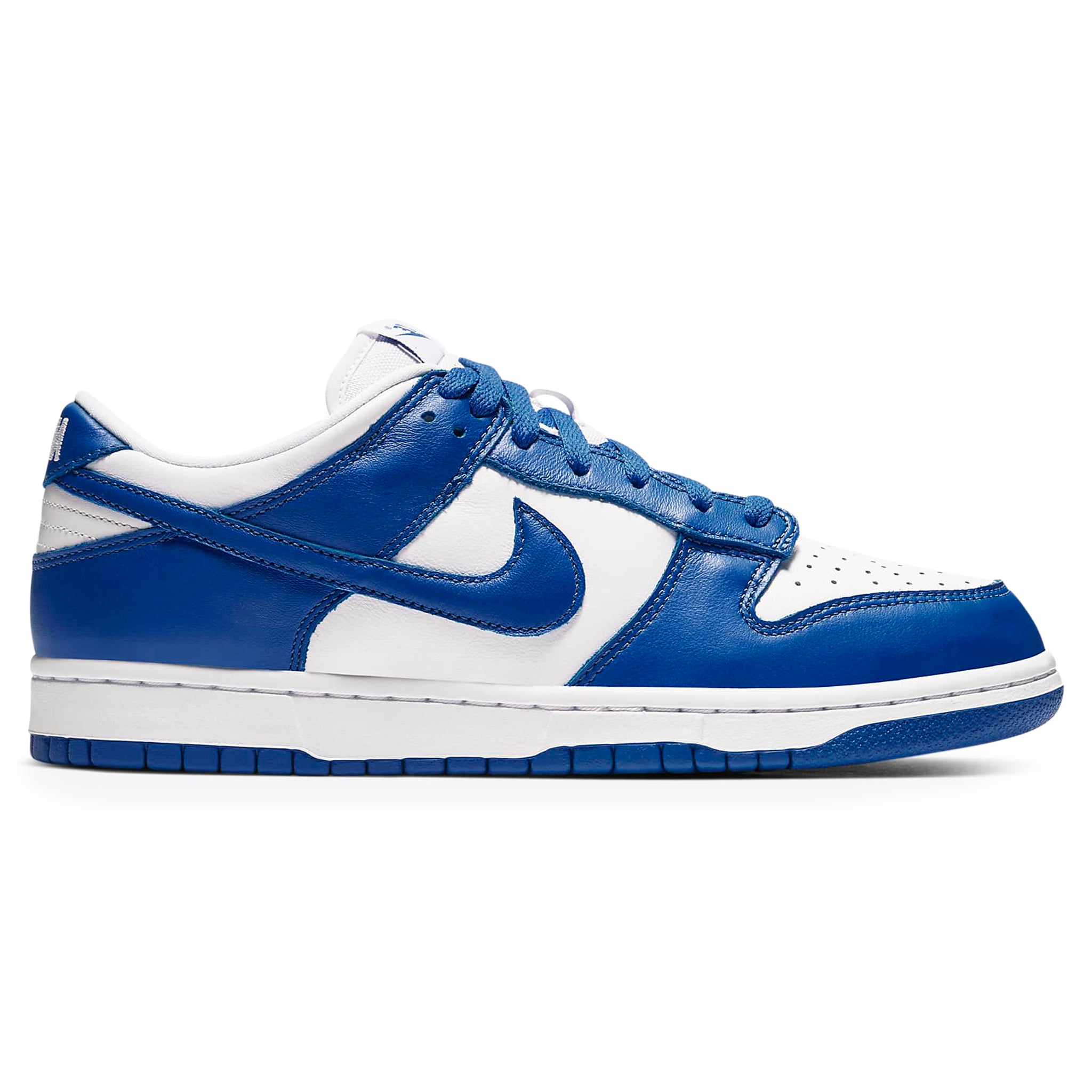 Side view of Nike Dunk Low Kentucky (2020) CU1726-100